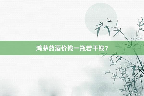 鸿茅药酒价钱一瓶若干钱？