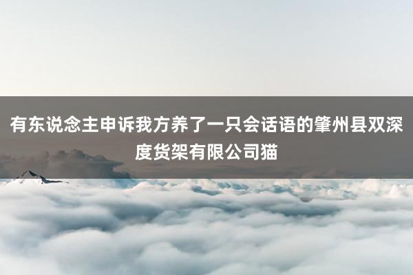 有东说念主申诉我方养了一只会话语的肇州县双深度货架有限公司猫