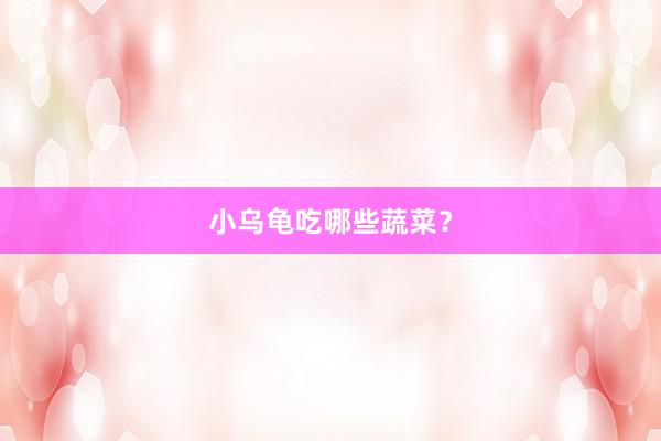 小乌龟吃哪些蔬菜？